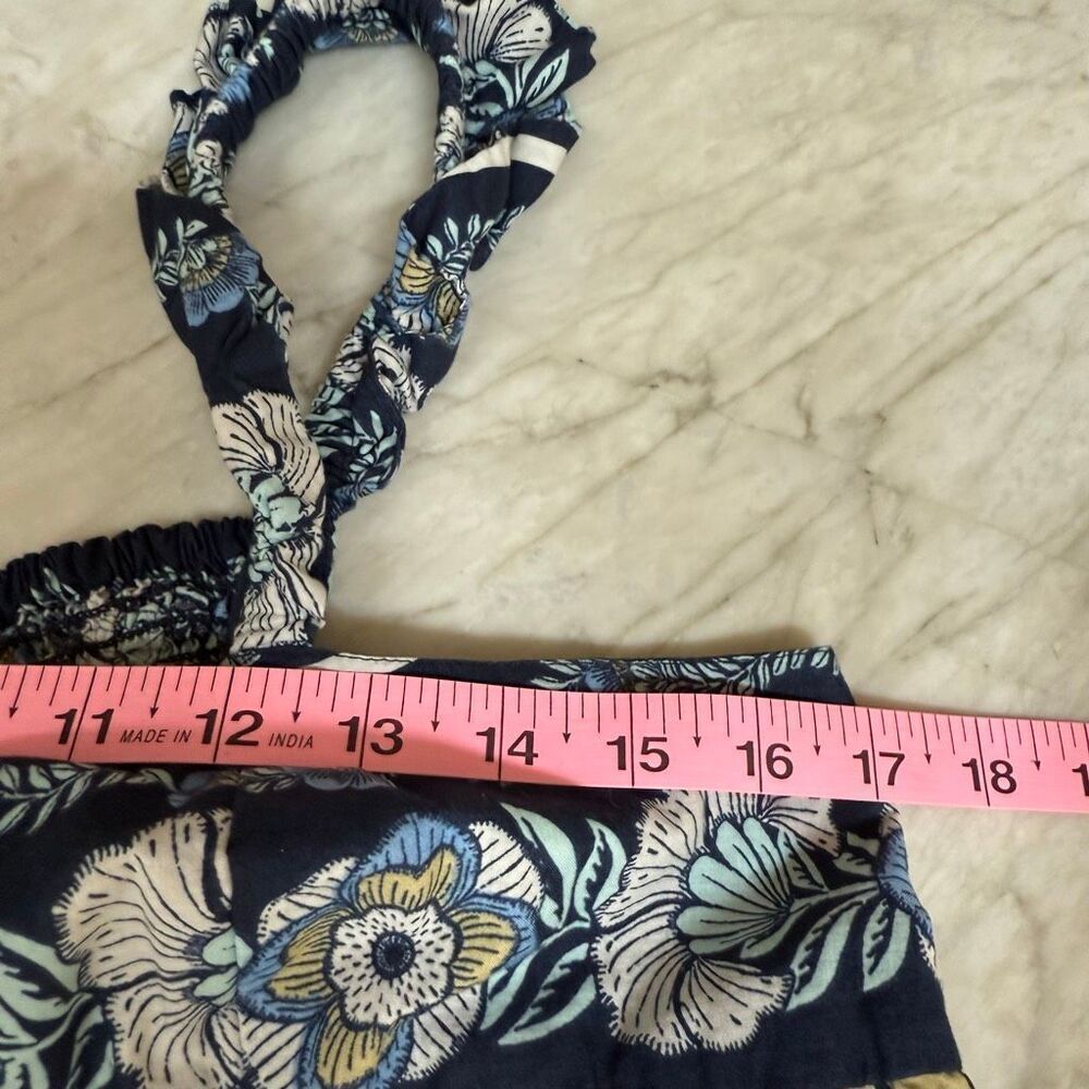 Free People Navy Blue Floral Wide-Leg Jumpsuit Bali small - Picture 8 of 9